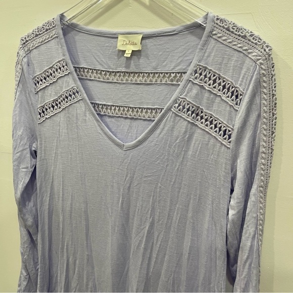 Anthropologie Deletta Embroidered Long Sleeve Top Longline Medium - Picture 5 of 9